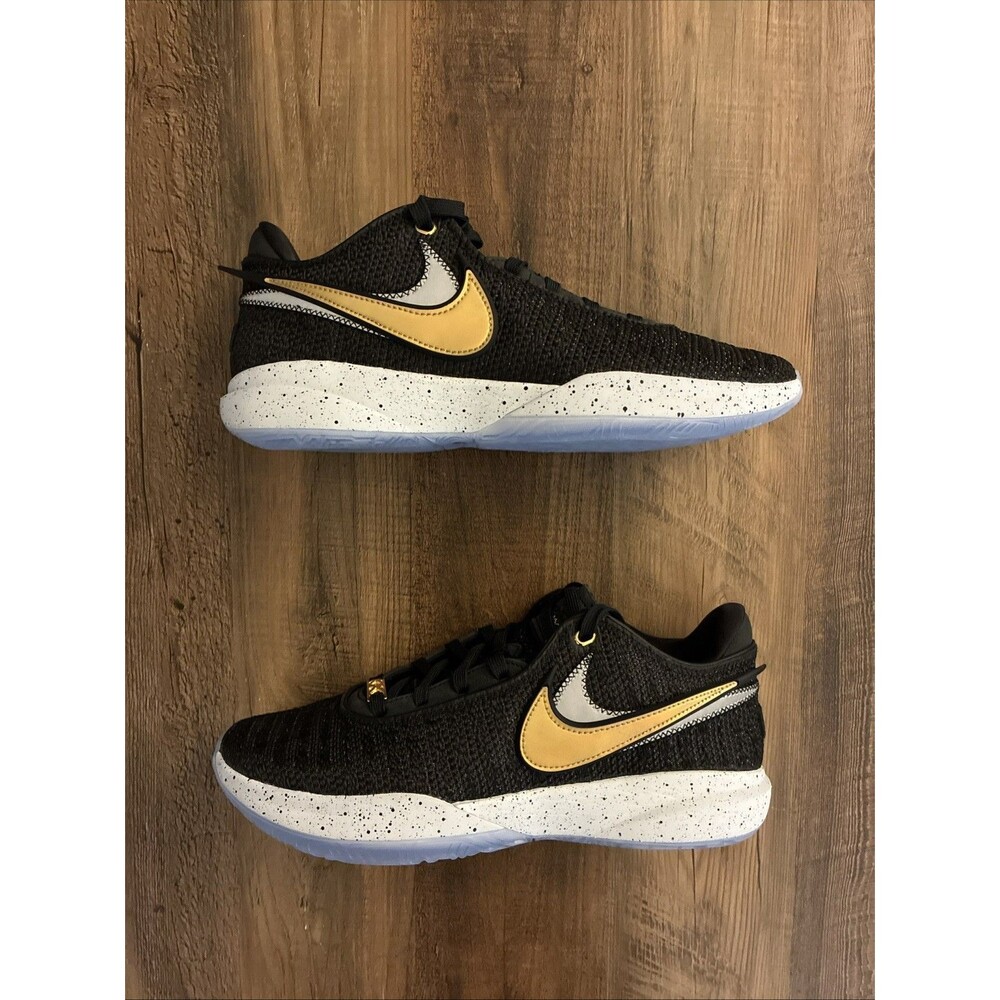 Nike Men Size 9 LeBron 20 Black Metallic Gold Basketball Shoes DJ5423-003